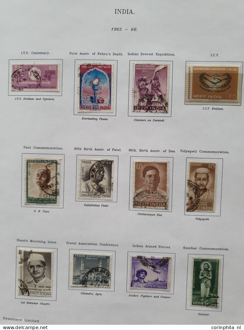 1947-1997 collection used including Ghandi set (SG 305-308) and stock Indore/Holkar and some additional states in Swanma