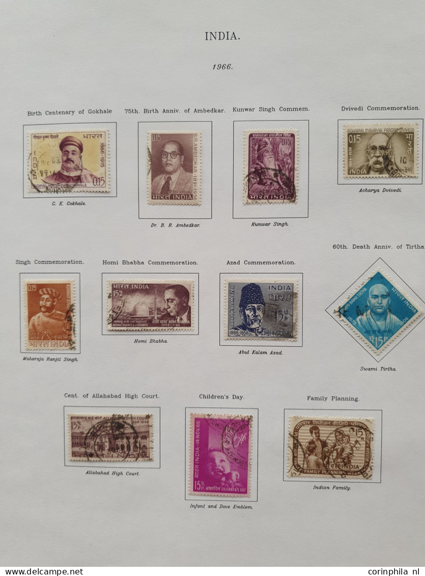 1947-1997 collection used including Ghandi set (SG 305-308) and stock Indore/Holkar and some additional states in Swanma