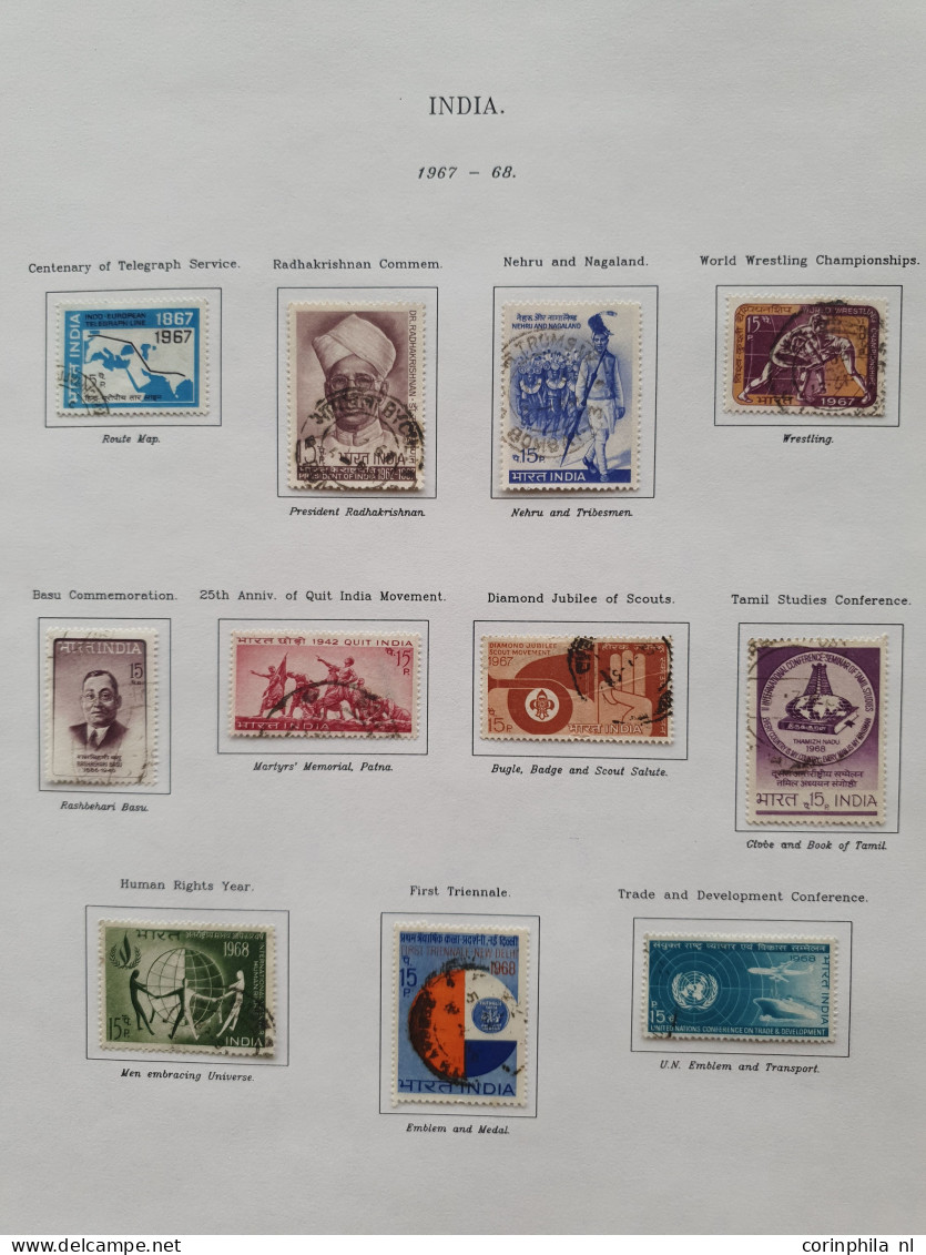 1947-1997 collection used including Ghandi set (SG 305-308) and stock Indore/Holkar and some additional states in Swanma