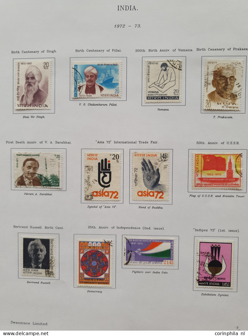 1947-1997 collection used including Ghandi set (SG 305-308) and stock Indore/Holkar and some additional states in Swanma