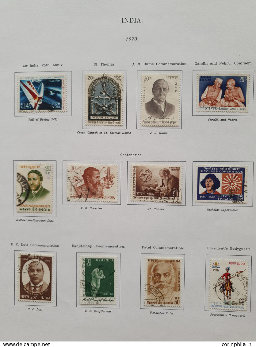 1947-1997 collection used including Ghandi set (SG 305-308) and stock Indore/Holkar and some additional states in Swanma