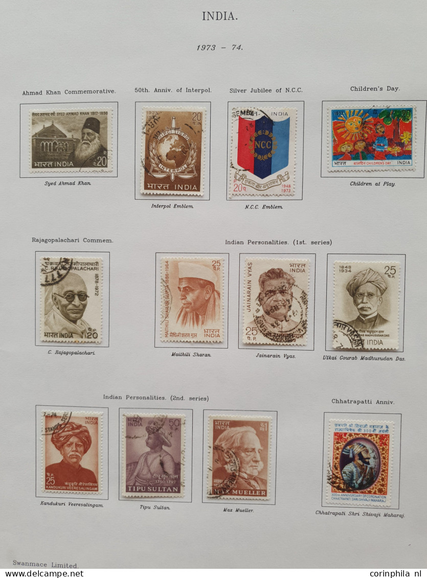 1947-1997 collection used including Ghandi set (SG 305-308) and stock Indore/Holkar and some additional states in Swanma