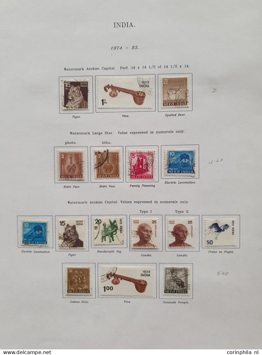 1947-1997 collection used including Ghandi set (SG 305-308) and stock Indore/Holkar and some additional states in Swanma