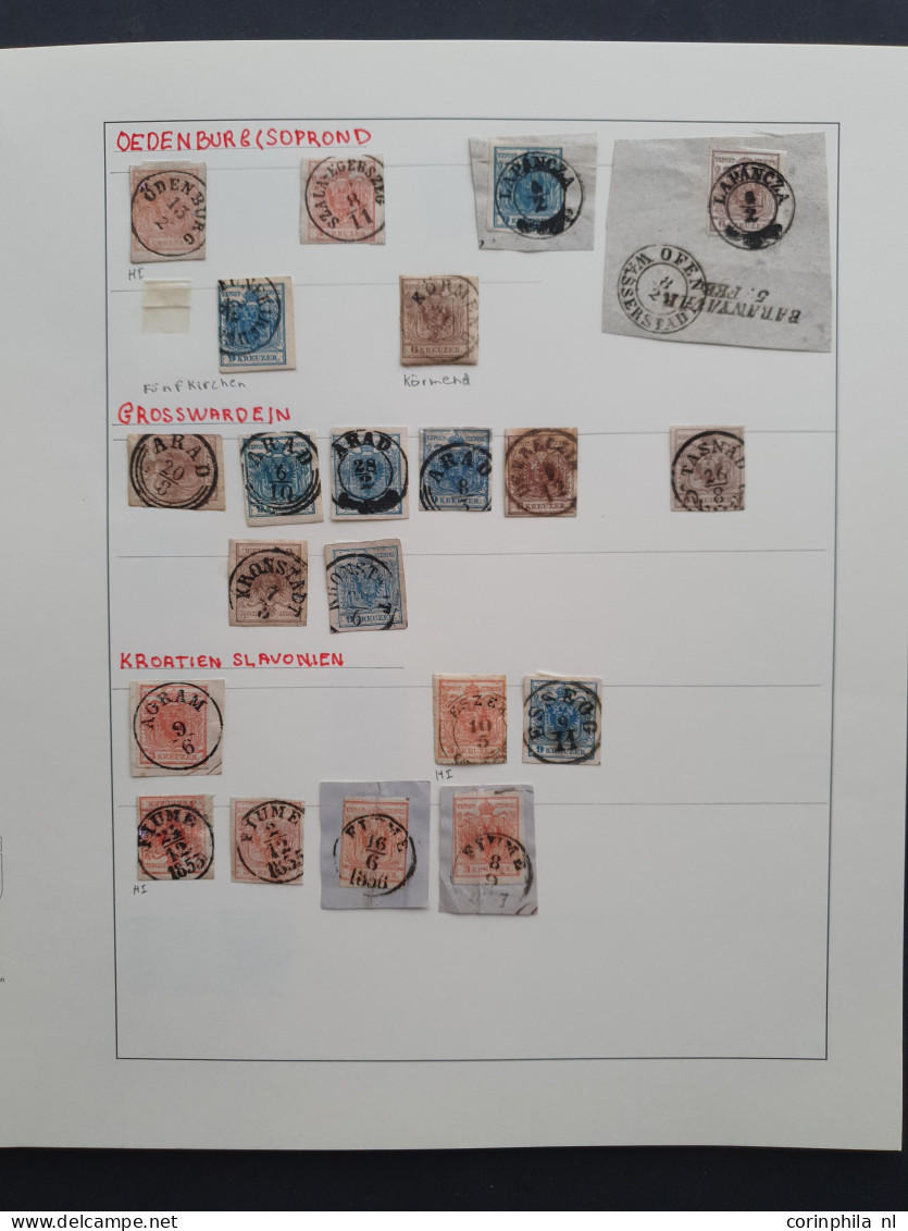 1850/1858 Collection Postmarks On Austrian Stamps Including Croation, Slovak And Romanian Strikes, Sorted By Town, Many  - Other & Unclassified