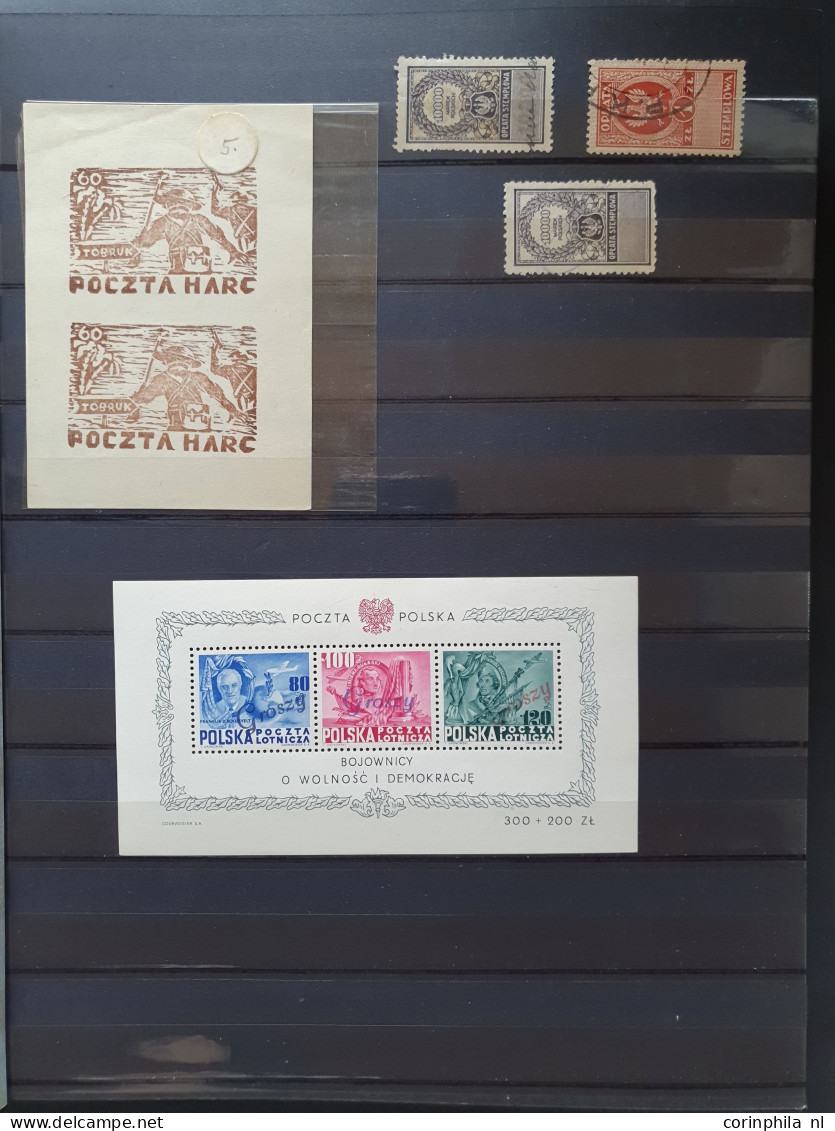 1918/1980 ca. collection including Polish postoffices in Levant, Polish Army in Italy,  Local Post Warszaw 1918, Porto (