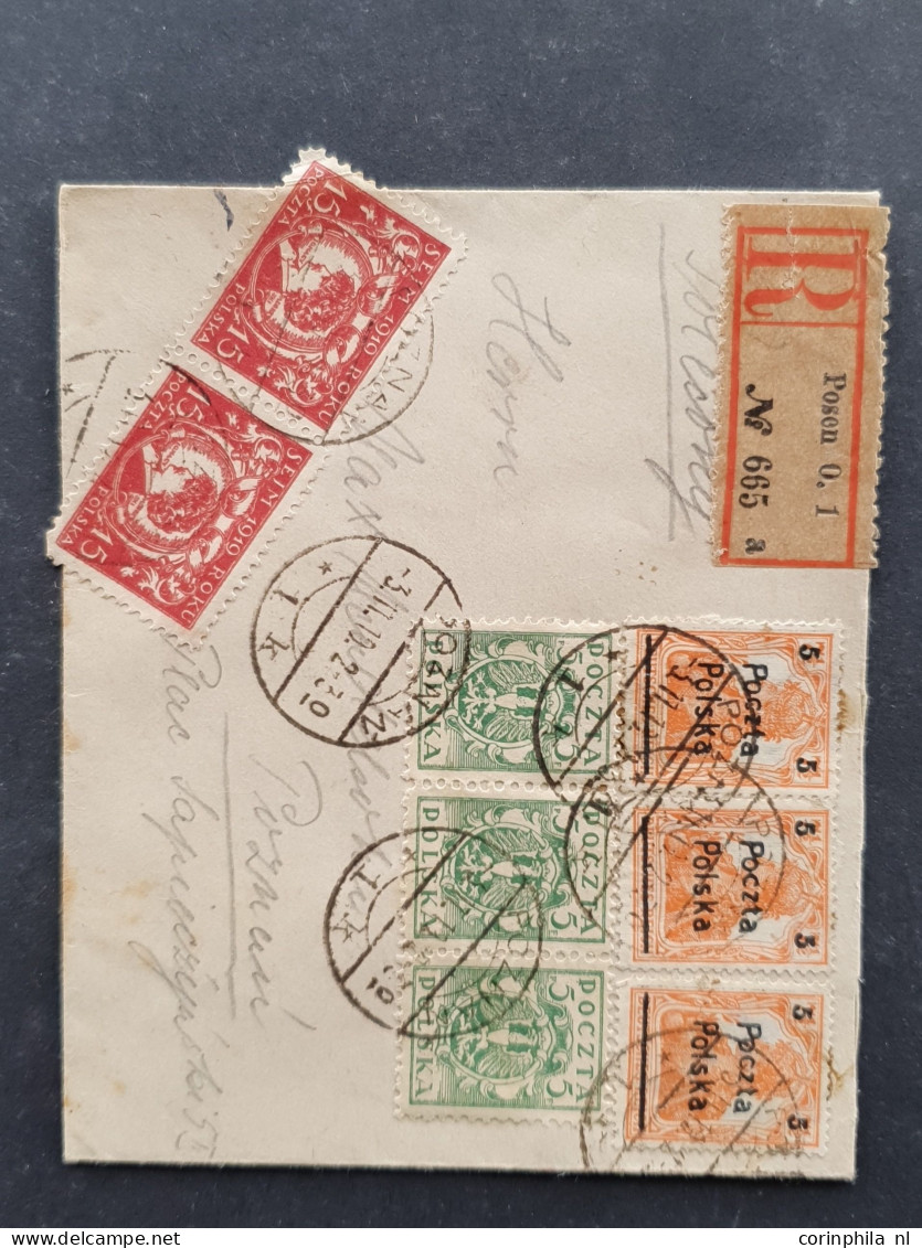 Cover 1918-1921, 4 Better Covers With A.o. Bisected Local Post Przedborz 4 Groszy (Jungjohann Certificate) And Local Pos - Other & Unclassified