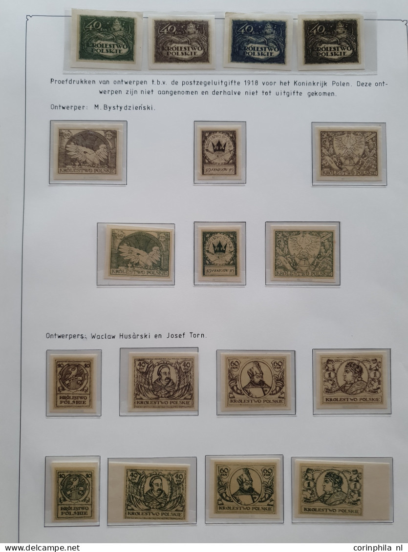 1918/1960c. Including A Collection Of 44 Design Proofs "Krolestwo Polskie" Almost All Signed Jungjohann, Postmaster Meet - Otros & Sin Clasificación