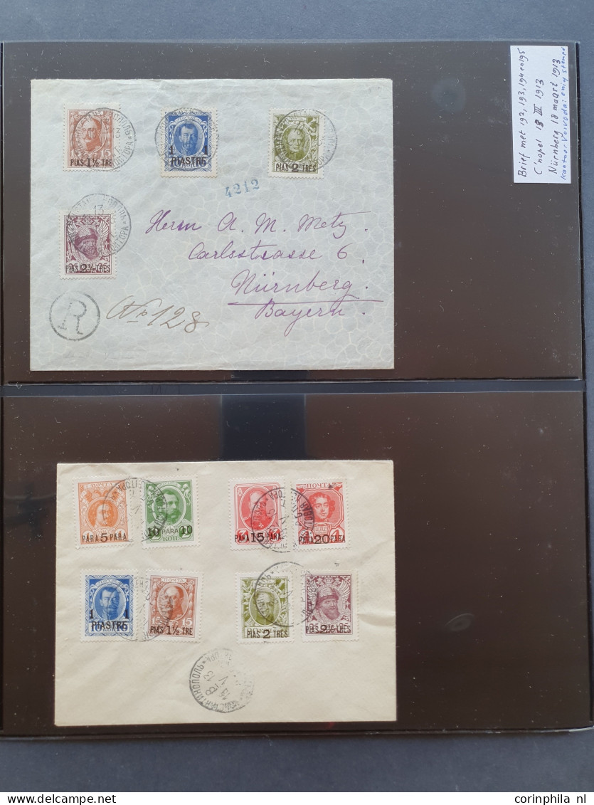 1863-1913, extensive specialized collection with better material, (overprint varieties), about 50 covers/postal stationa