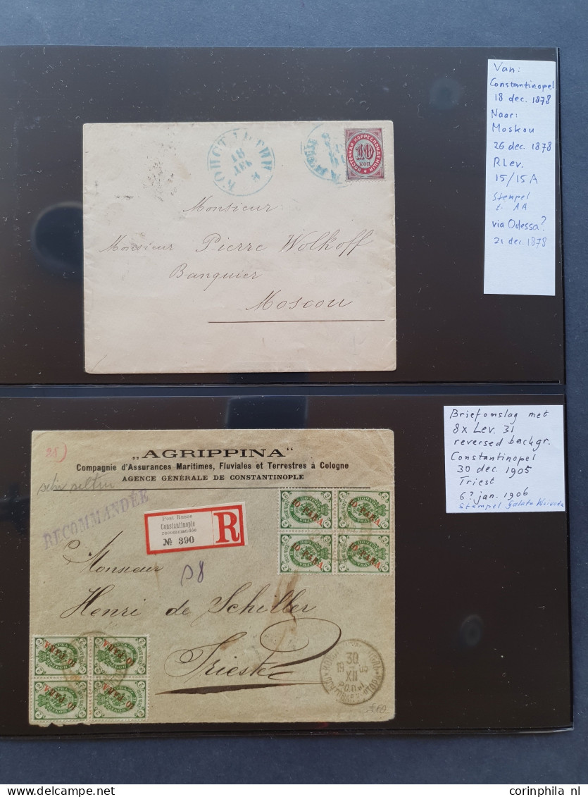 1863-1913, extensive specialized collection with better material, (overprint varieties), about 50 covers/postal stationa