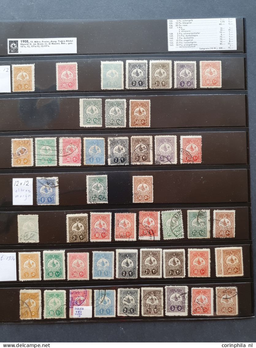 1901-1911, Tughras Abdul Hamid II and Mohammed V, extensive collection used and unused with many better stamps, varietie