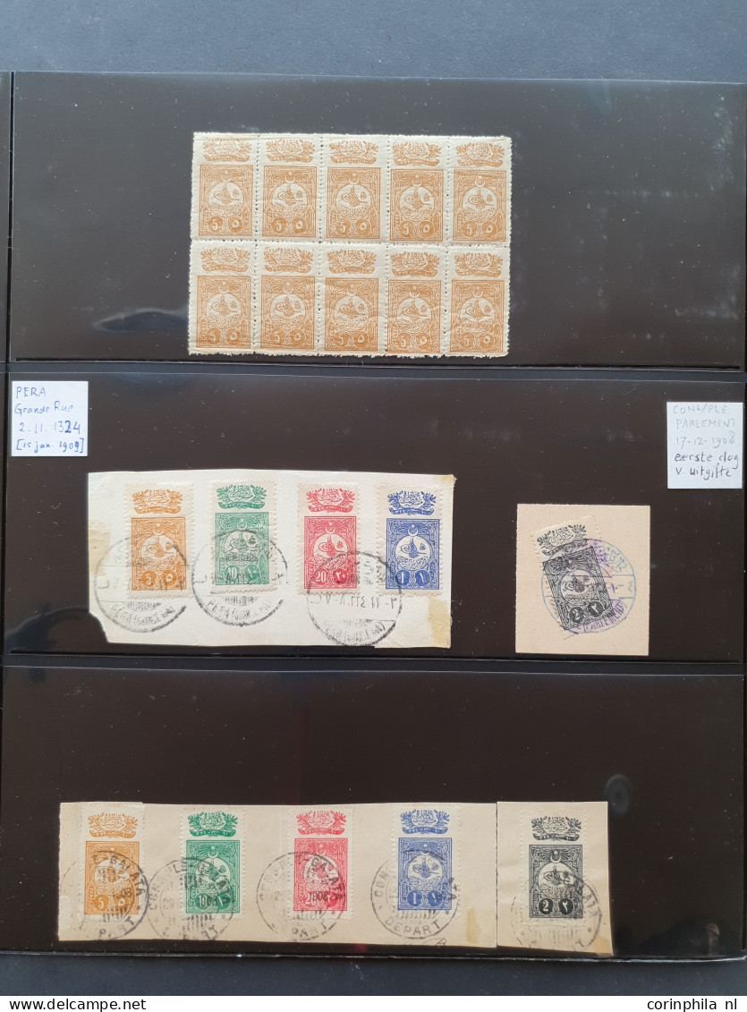 1901-1911, Tughras Abdul Hamid II and Mohammed V, extensive collection used and unused with many better stamps, varietie