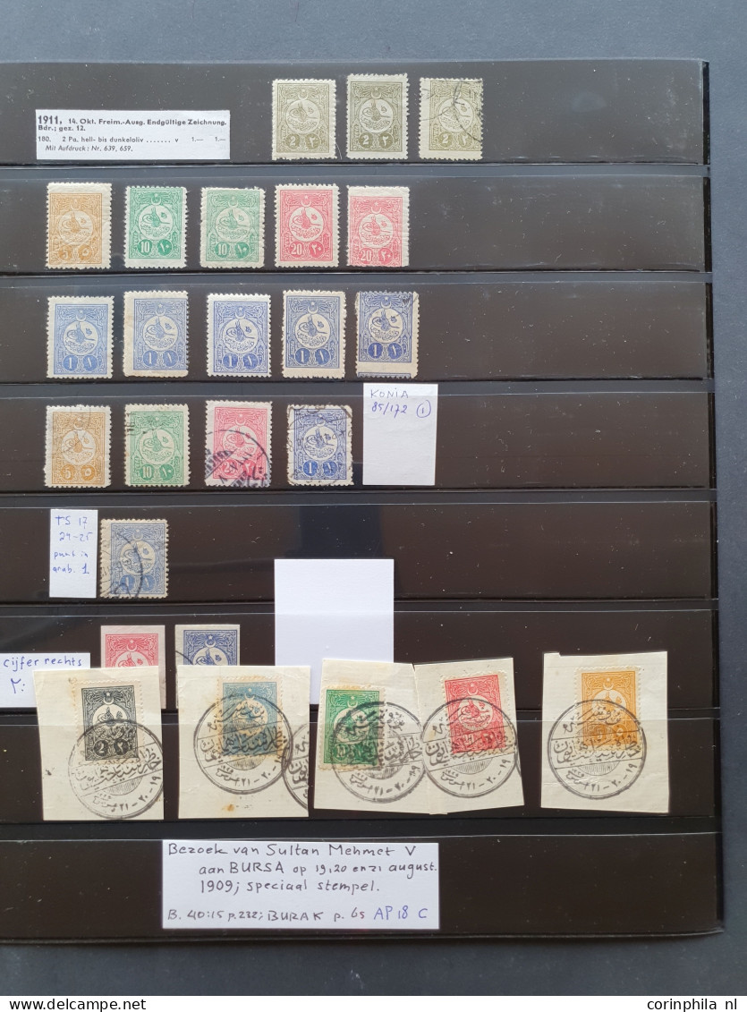 1901-1911, Tughras Abdul Hamid II and Mohammed V, extensive collection used and unused with many better stamps, varietie