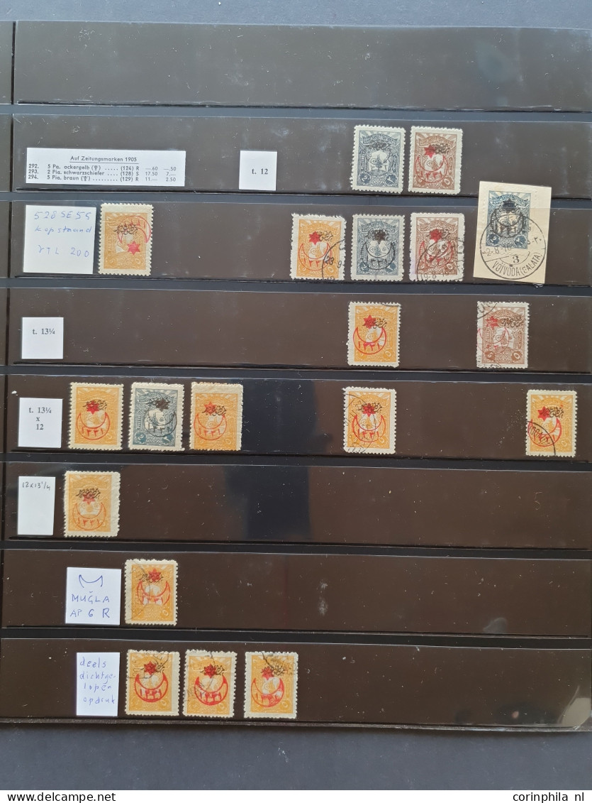 1915-1917, Star and Crescent overprint issue, extensive highly specialized collection used and */** with a.o. many bette