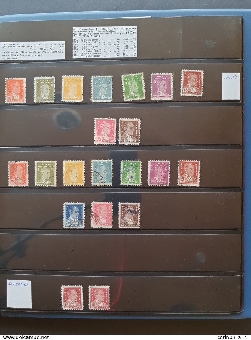 1913-1953, extensive specialized collection used and */** with many better items, perforations, varieties, specimen, can