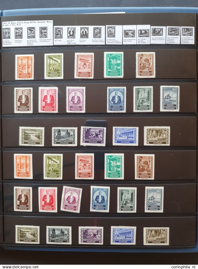 1913-1953, extensive specialized collection used and */** with many better items, perforations, varieties, specimen, can