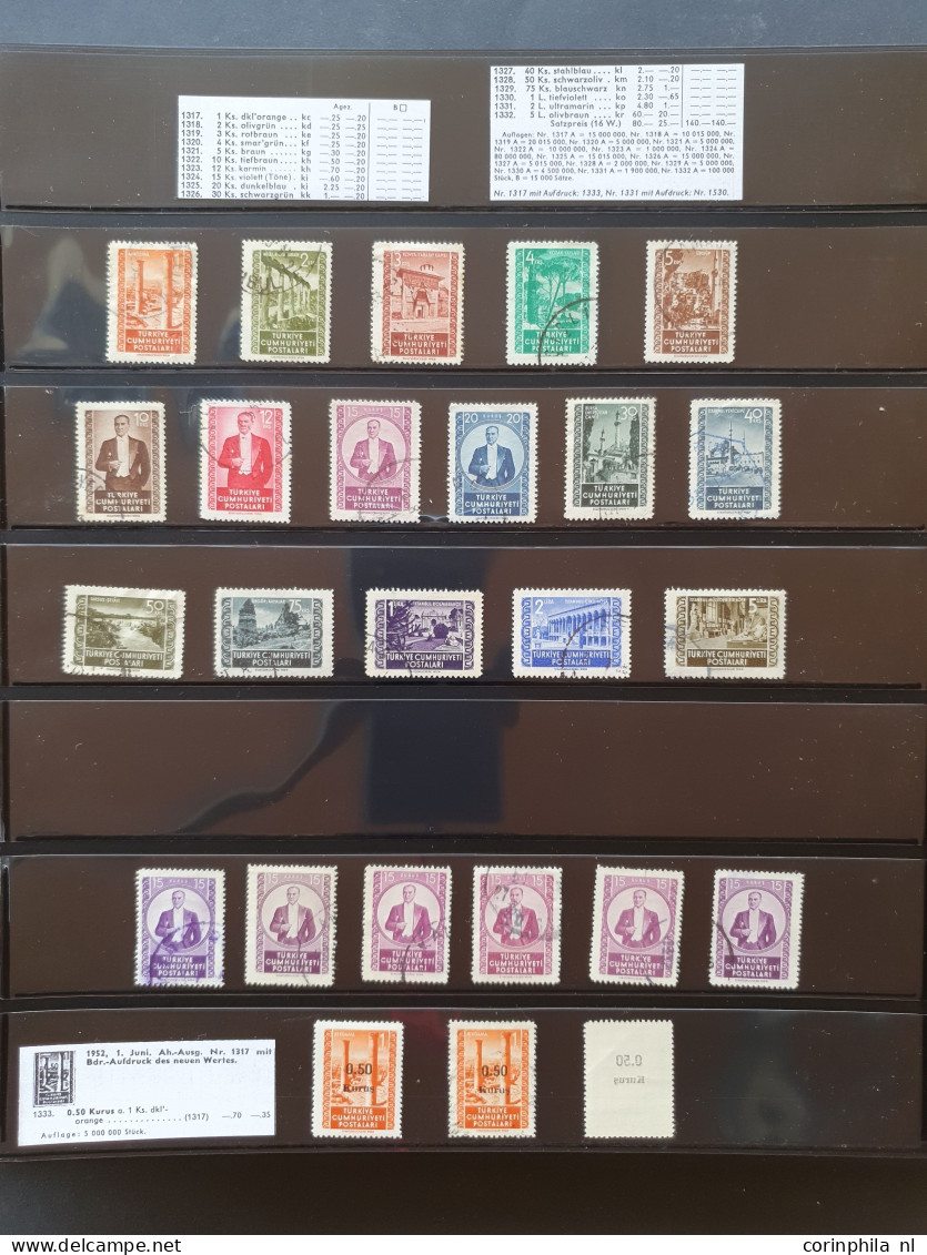 1913-1953, extensive specialized collection used and */** with many better items, perforations, varieties, specimen, can