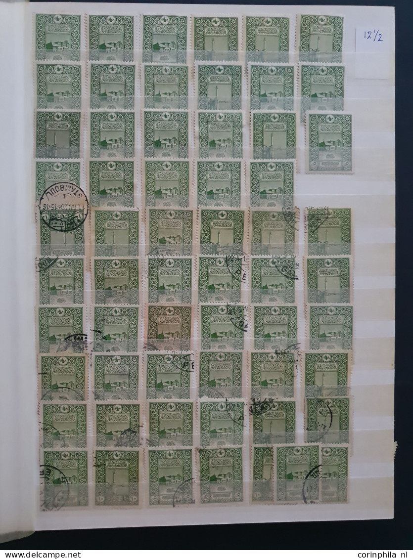 1865-1960, extensive specialized stock used and */** with better stamps and sets in 17 stockbooks in large box.