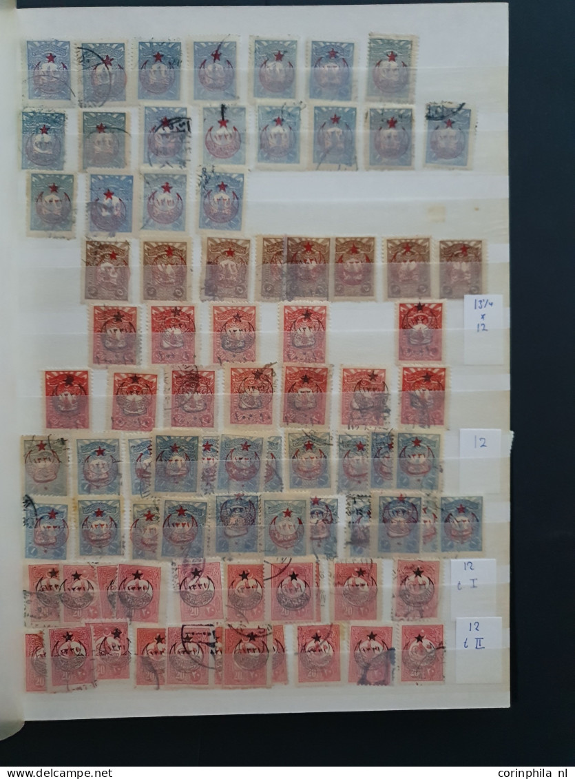 1865-1960, extensive specialized stock used and */** with better stamps and sets in 17 stockbooks in large box.