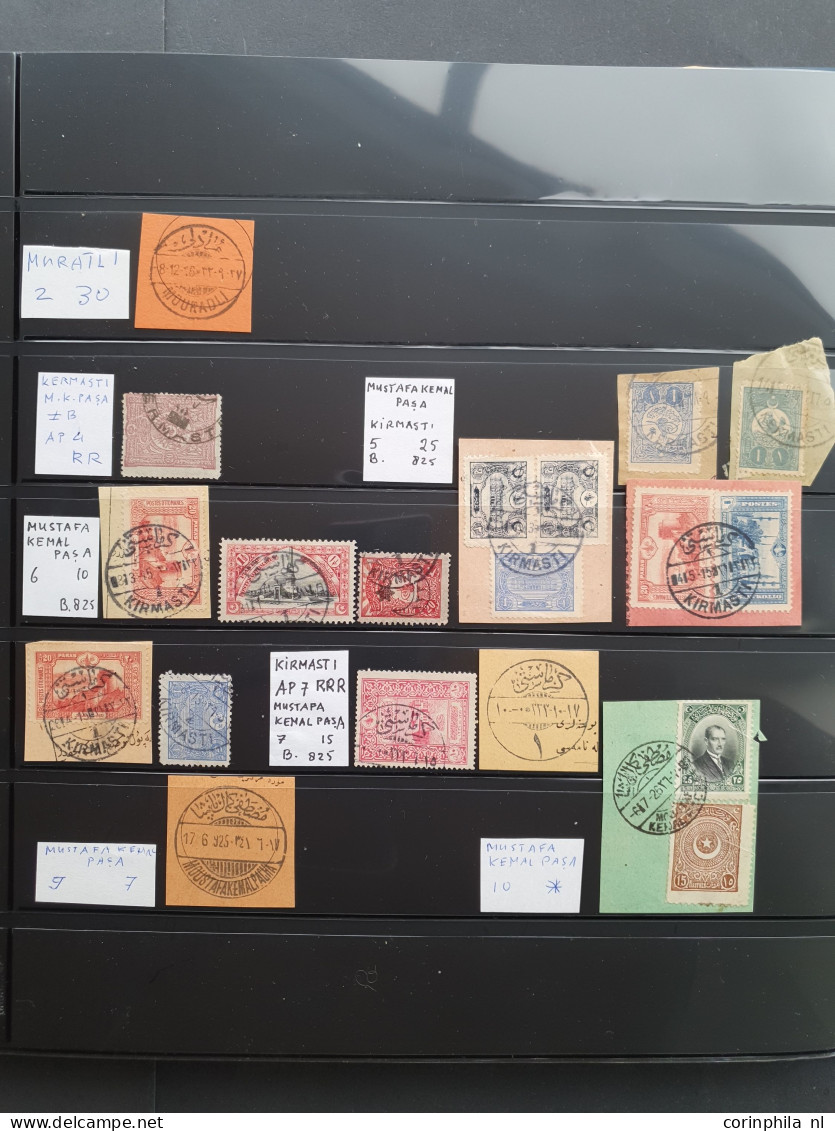 1865-1920 ca., cancellations, collection on various values and issues (starting with Duloz) alphabetically arranged in 9