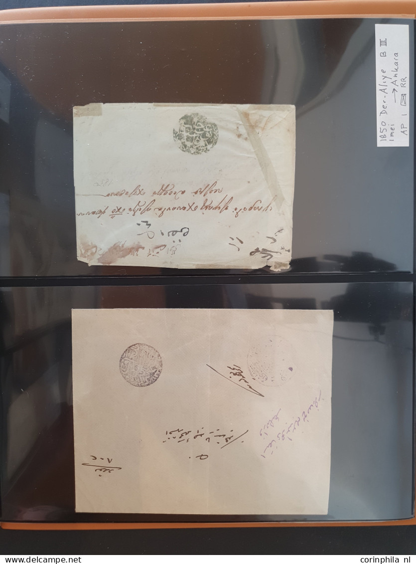 Cover 1840-1860 ca., prephilately, collection including about 175 fragments and 20 covers/fronts with negative seals (Ta