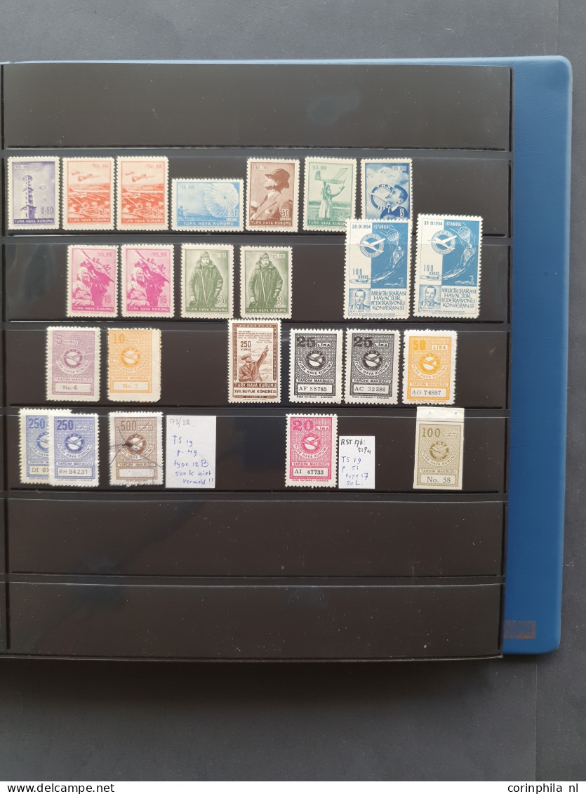 1870-1980 ca., , fiscals and poster stamps, extensive collection used and */** including documents in 8 ring binders and