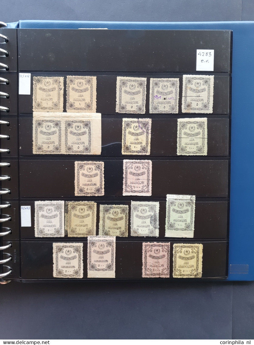 1870-1980 ca., , fiscals and poster stamps, extensive collection used and */** including documents in 8 ring binders and