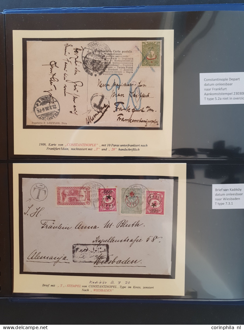 1906-1915 ca., Postage Due, collection "T" overprints including some covers/postal stationery in ring binder