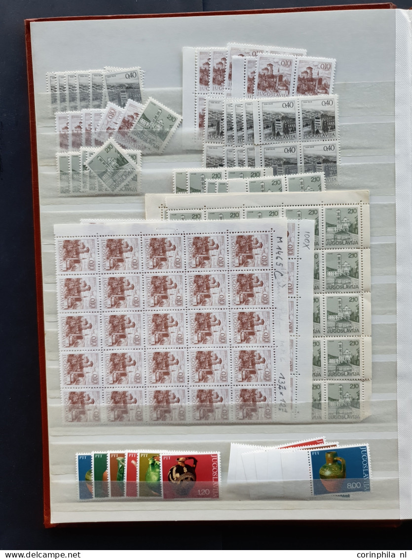 1945/2000 stock mostly used including better sets, miniature sheets, back of the book in 5 stockbooks in box