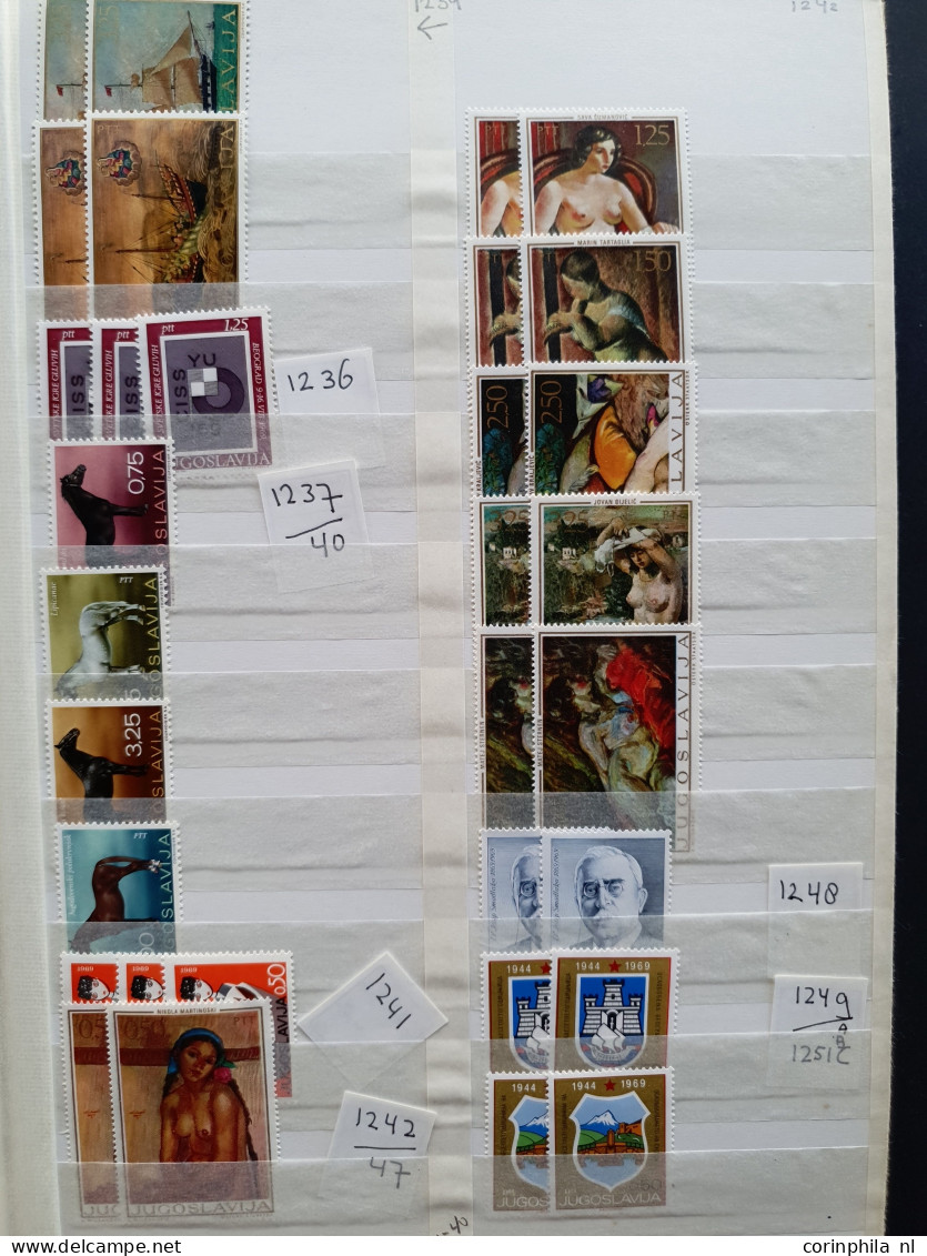 1945/2000 stock mostly used including better sets, miniature sheets, back of the book in 5 stockbooks in box