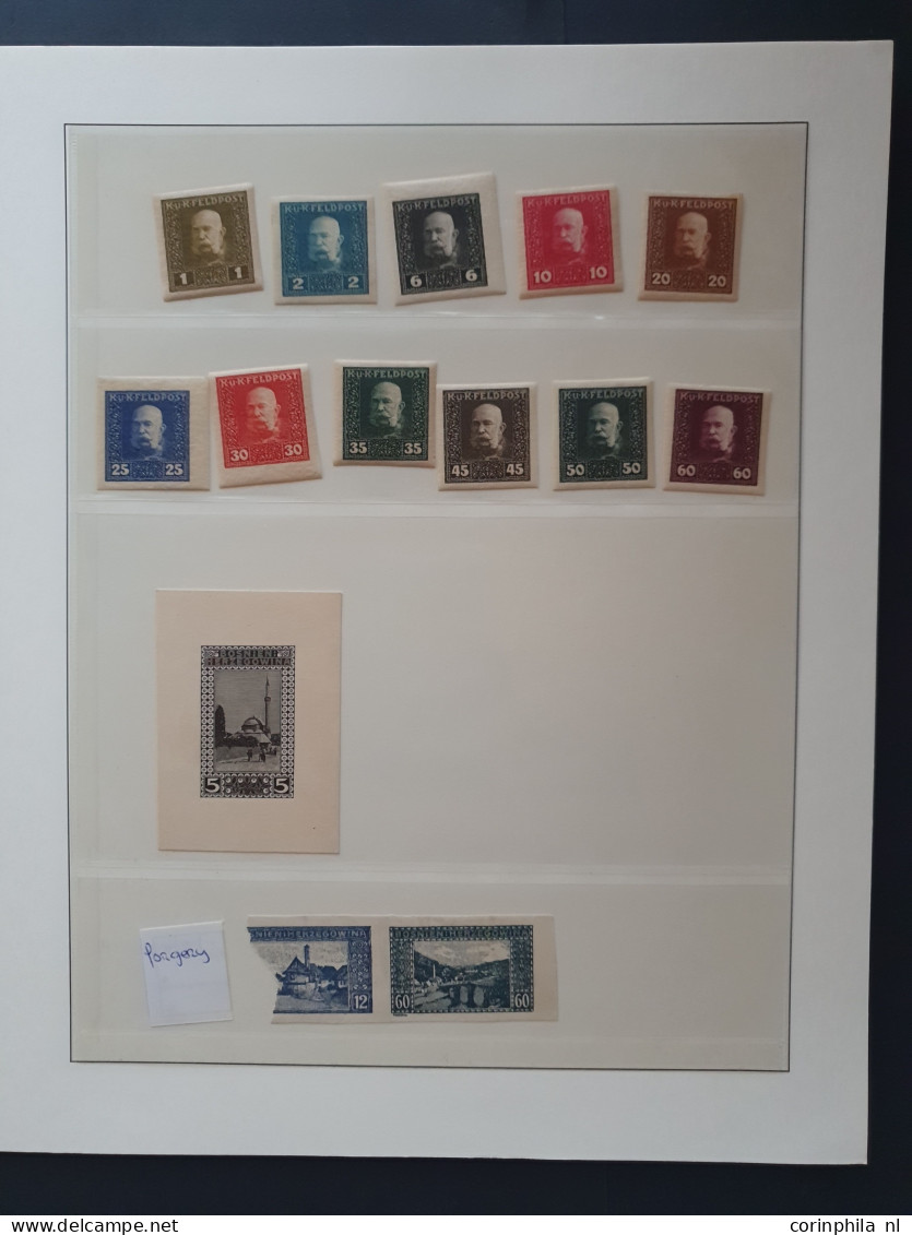 1918 onwards, collection proofs, imperfs and errors including Croatia, Slovakia and Bosnia on album pages in folder