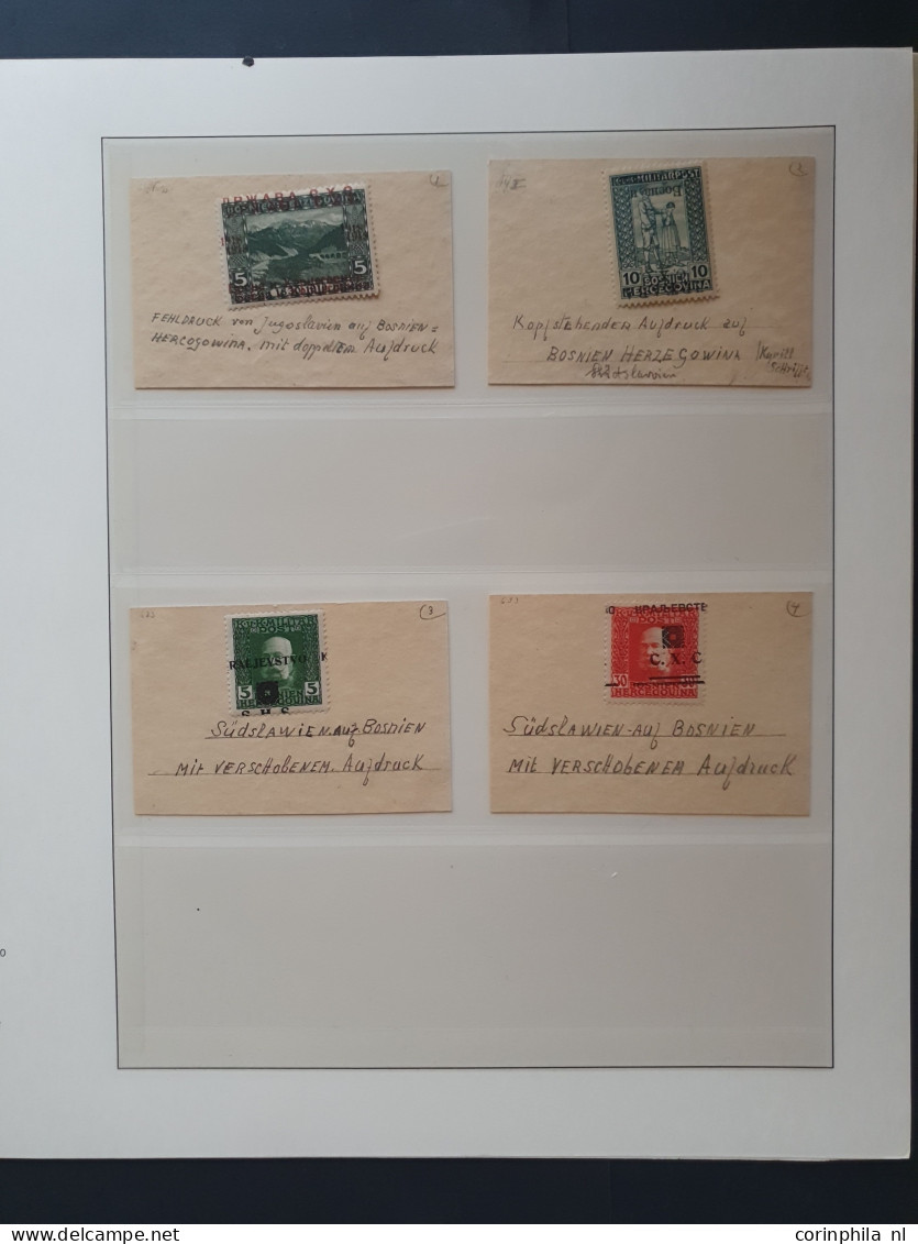 1918 onwards, collection proofs, imperfs and errors including Croatia, Slovakia and Bosnia on album pages in folder