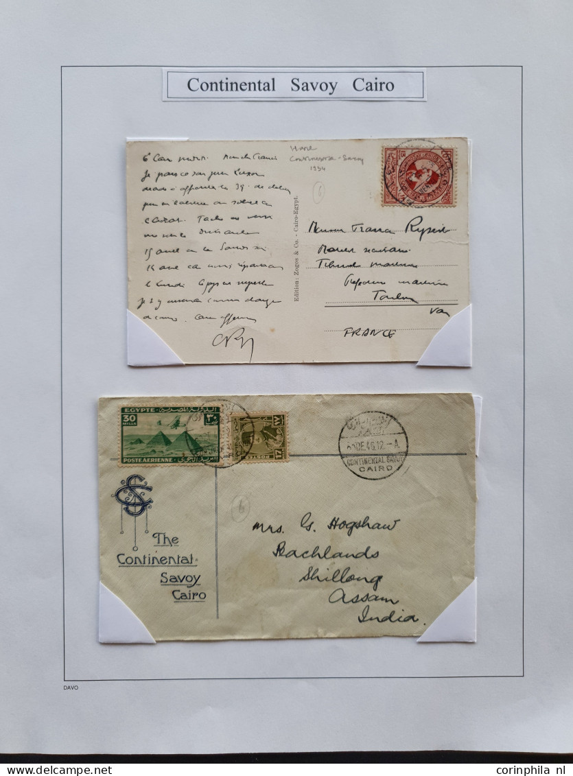 Cover 1900c. onwards, good collection postal history Hotel post offices etc. (143 covers and postcards) with Mena House,