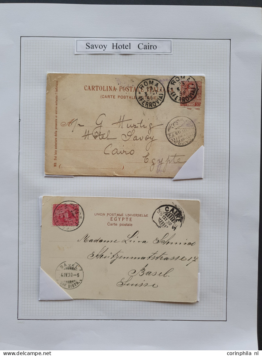 Cover 1900c. onwards, good collection postal history Hotel post offices etc. (143 covers and postcards) with Mena House,