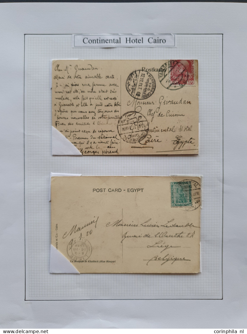 Cover 1900c. onwards, good collection postal history Hotel post offices etc. (143 covers and postcards) with Mena House,