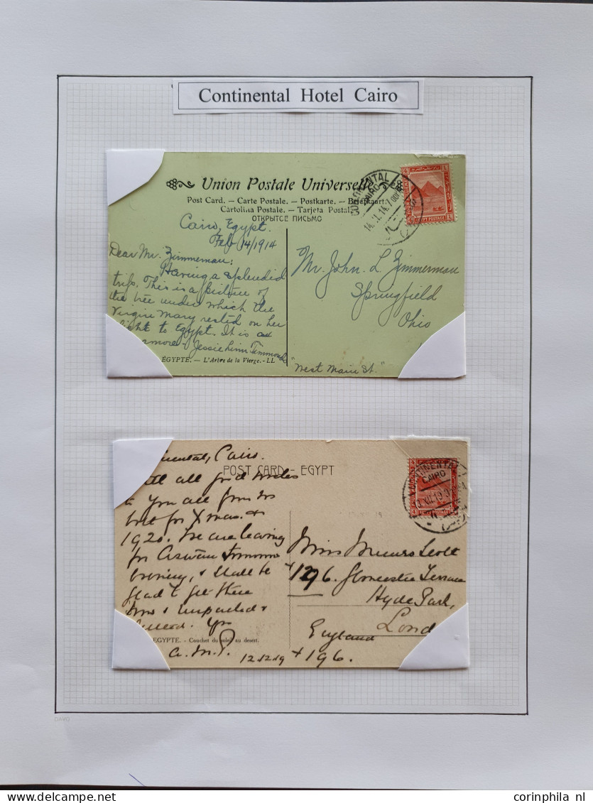 Cover 1900c. onwards, good collection postal history Hotel post offices etc. (143 covers and postcards) with Mena House,