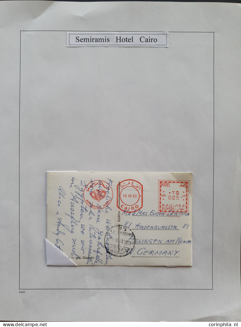 Cover 1900c. onwards, good collection postal history Hotel post offices etc. (143 covers and postcards) with Mena House,