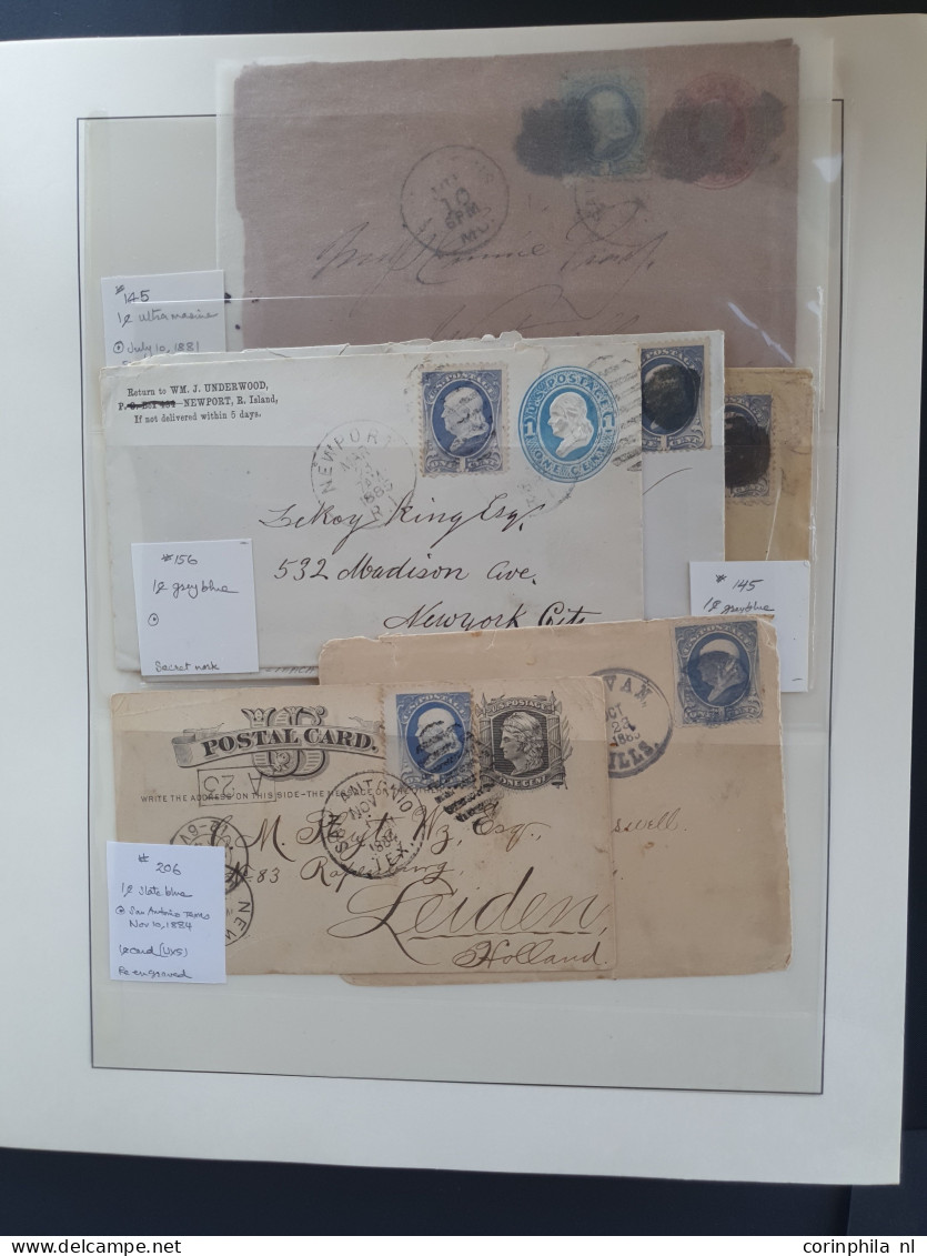 Cover 1850-1920 ca. about 140 covers/postal stationery including stampless in ring binder