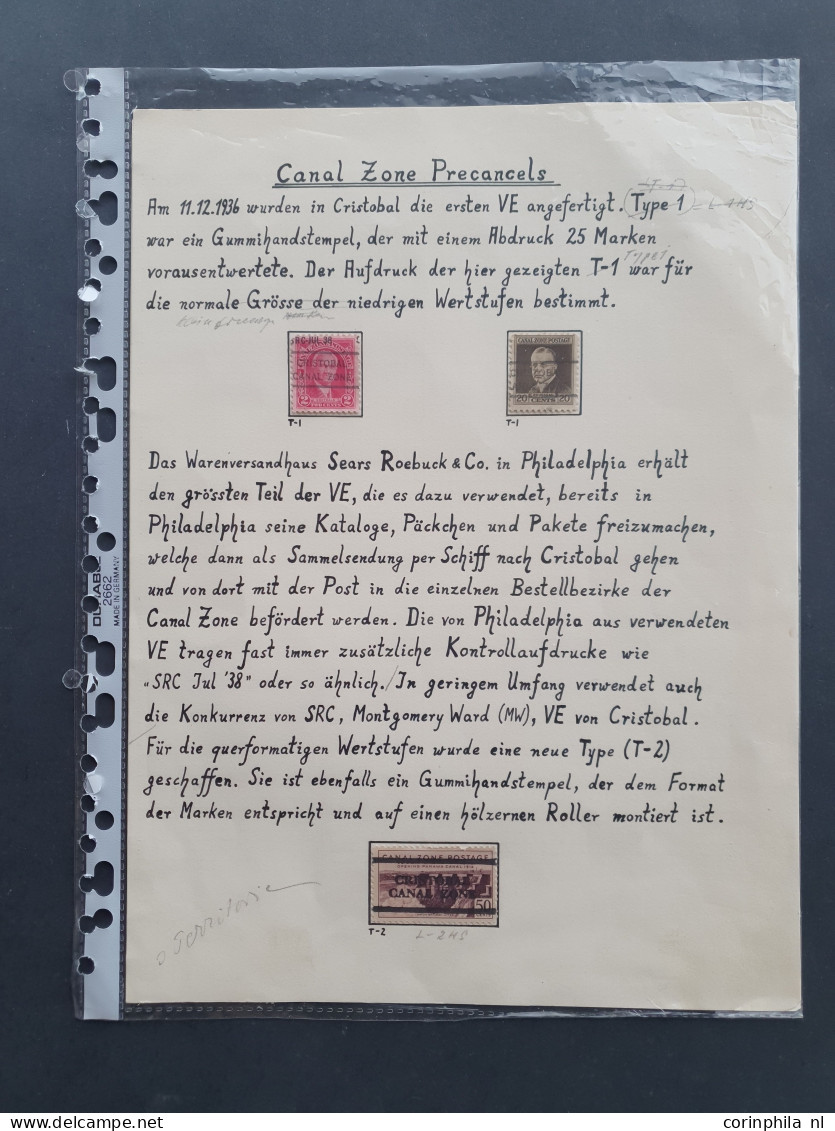 1922c. Onwards Possessions Collection precancels From Canal Zone, Caronline Islands, Guam, Porto Rico, Samoa And Double  - Autres & Non Classés