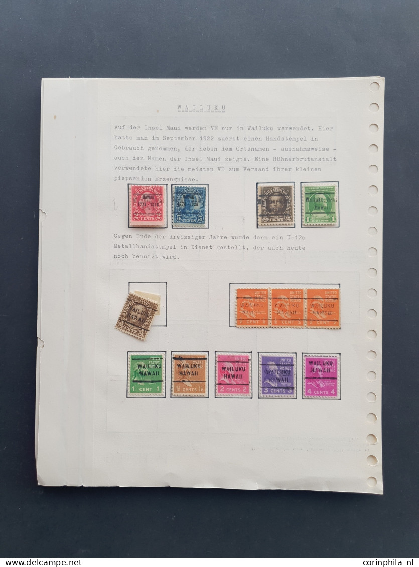 1922c. onwards Possessions collection precancels from Canal zone, Caronline Islands, Guam, Porto Rico, Samoa and Double 