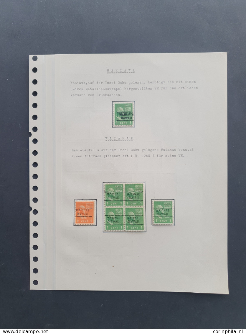 1922c. onwards Possessions collection precancels from Canal zone, Caronline Islands, Guam, Porto Rico, Samoa and Double 