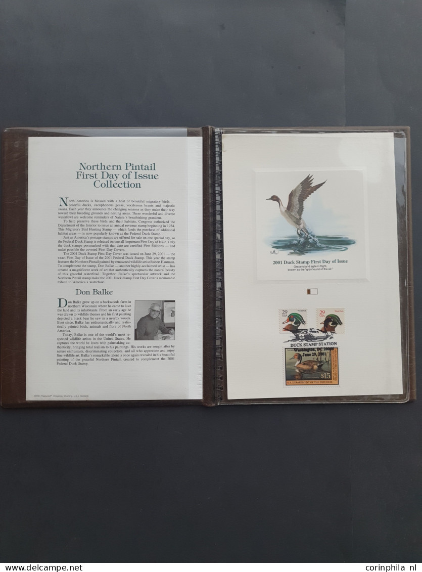 1980/1991 Collection Duckstamps With ** Stamps, Fdc's Etc. In Approx 30 Presentation Packs, 2 Albums In Box - Other & Unclassified