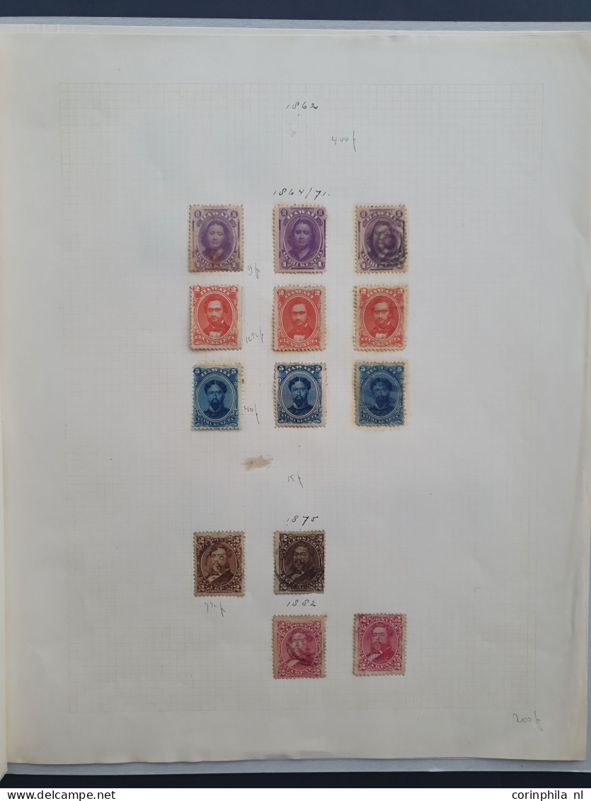 1853-1896, Collection Used And * With Some Better Stamps On Album Leaves In Folder - Hawaii