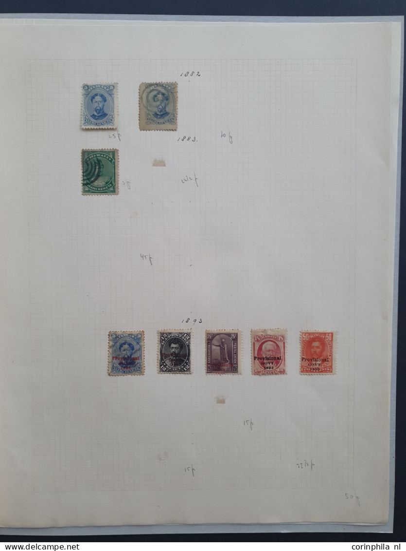 1853-1896, Collection Used And * With Some Better Stamps On Album Leaves In Folder - Hawaii