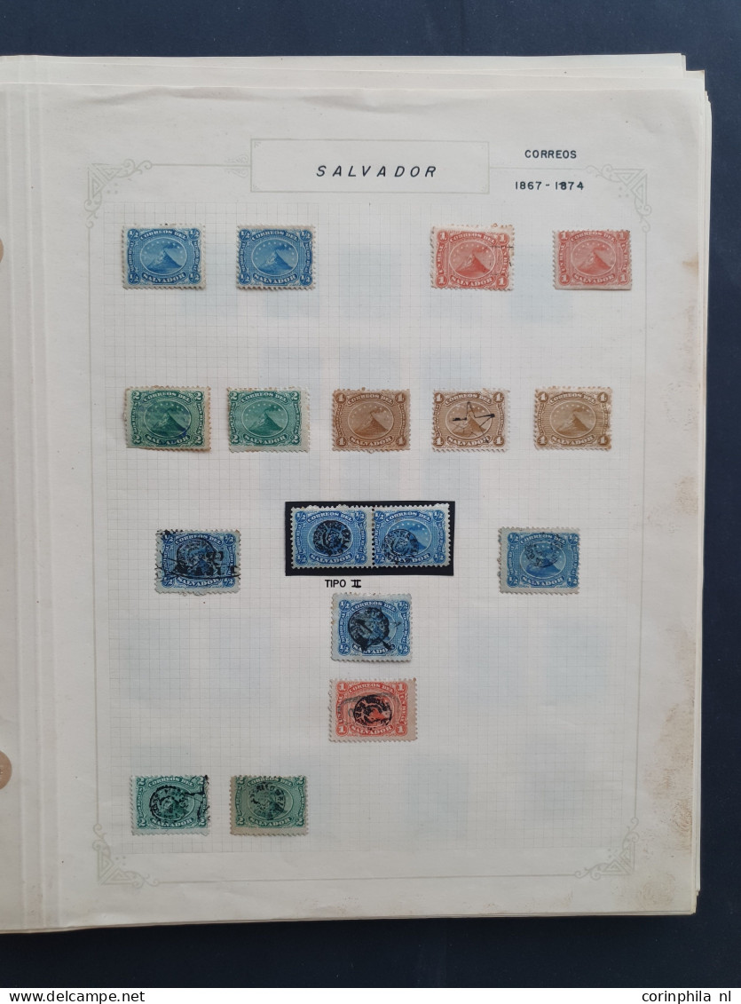 1867-1946, Collection Used And Unused On Album Leaves In Folder - El Salvador