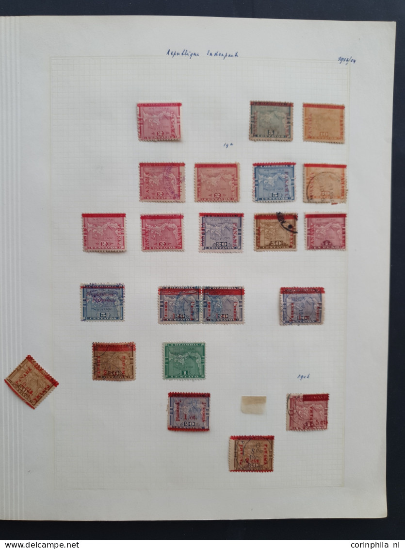 1878-1960, collection used and */** including Canal Zone on album leaves in folder