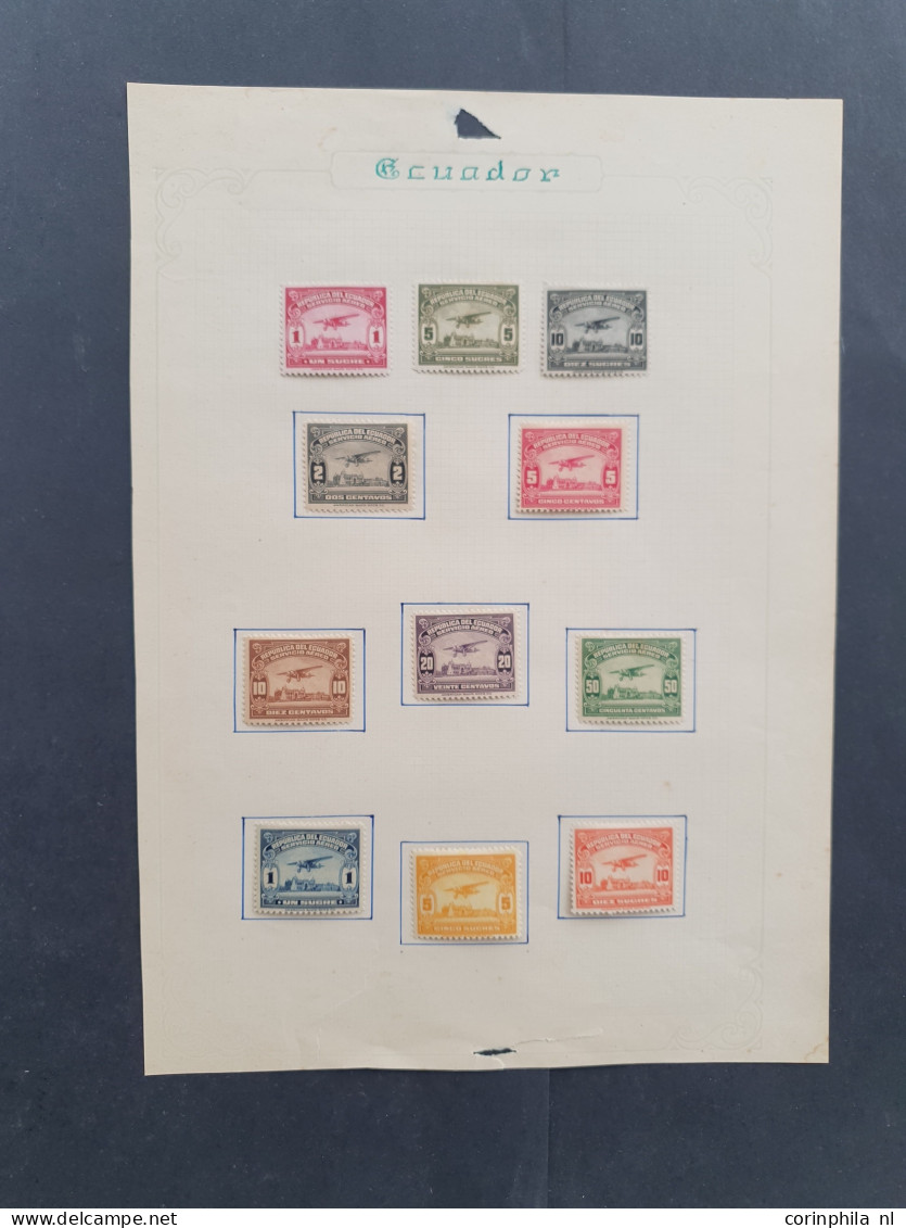 1865-1960, Collection Used And * (partly Sticked On Page) With A.o. SCADTA Mi. Nrs. 7-17 On Album Leaves In Folder - Ecuador