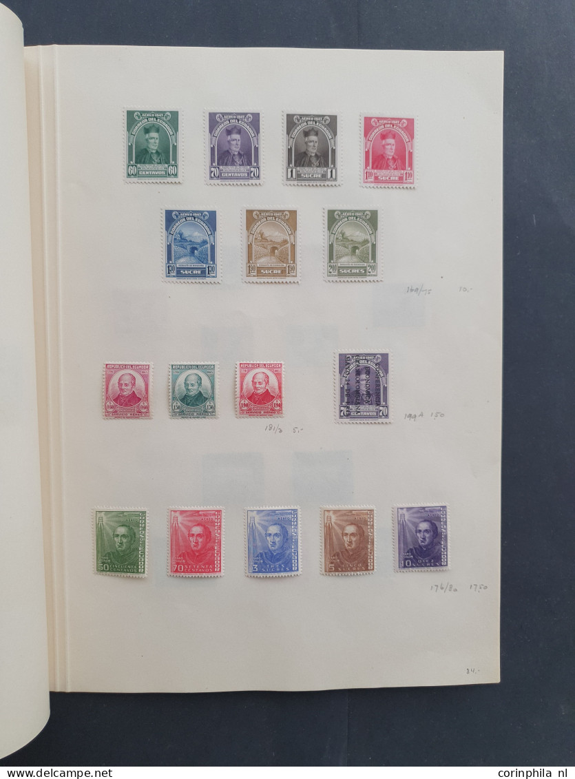 1865-1960, collection used and * (partly sticked on page) with a.o. SCADTA Mi. nrs. 7-17 on album leaves in folder