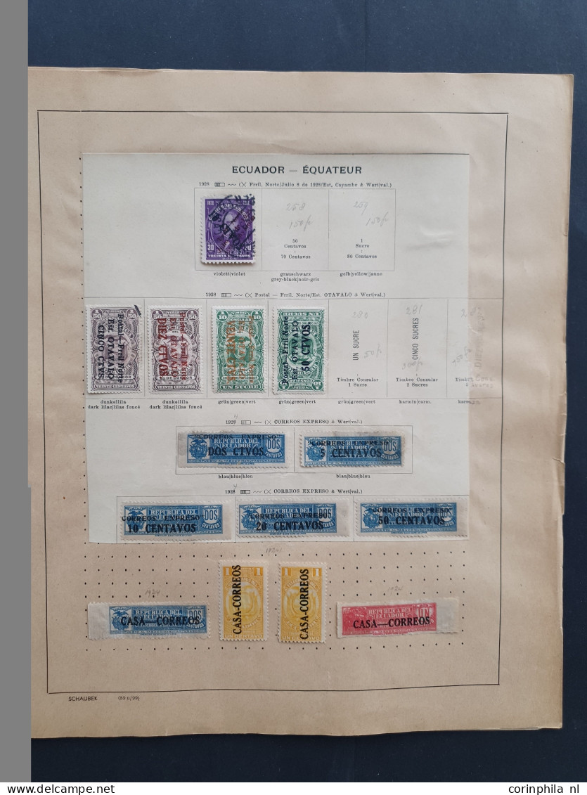 1865-1960, collection used and * (partly sticked on page) with a.o. SCADTA Mi. nrs. 7-17 on album leaves in folder