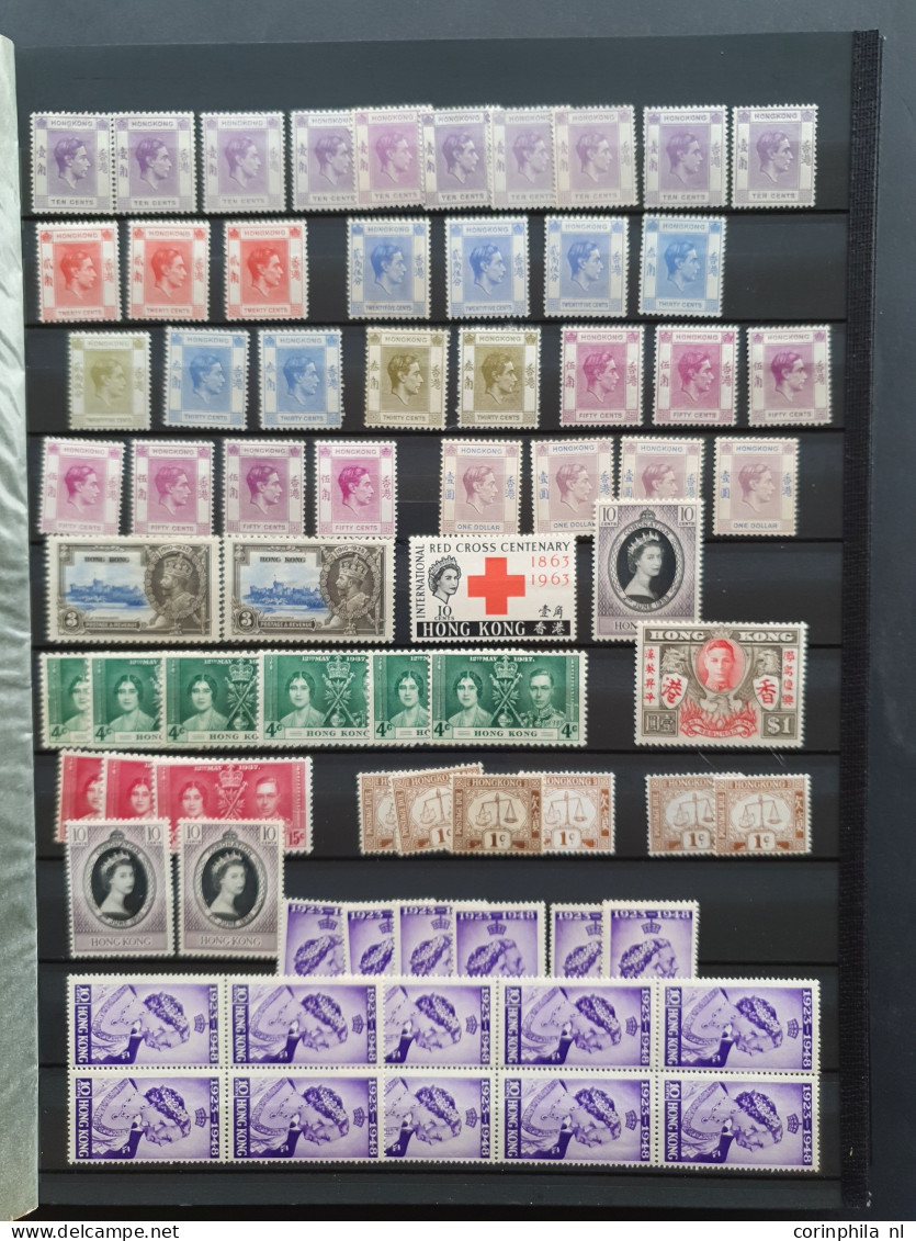 1930c. onwards collection Cambodja, Bhutan and Hong kong, used and */** with many sets, miniature sheets (topical issues