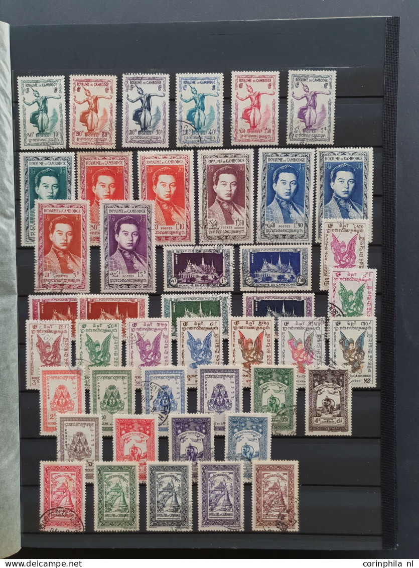 1930c. onwards collection Cambodja, Bhutan and Hong kong, used and */** with many sets, miniature sheets (topical issues